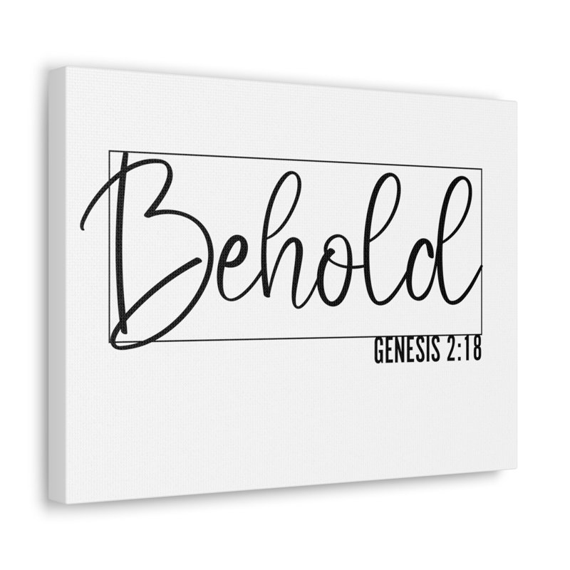 Trinx Genesis 2:18 Behold Bible Verse Canvas Christian Wall Art | Wayfair